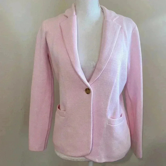 J. Crew Schoolboy Soft Pink Sweater Blazer Size Petite Small - Picture 5 of 10